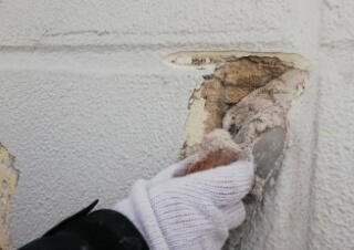 外壁補修工事の様子